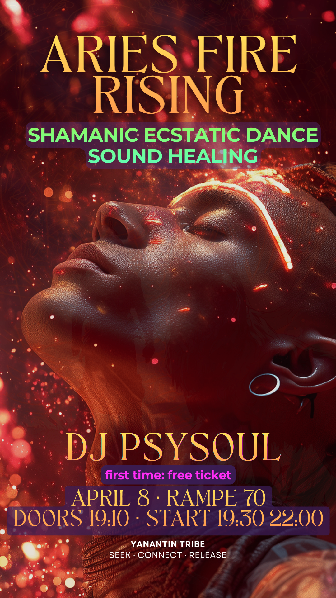 Aries Fire Rising flyer design