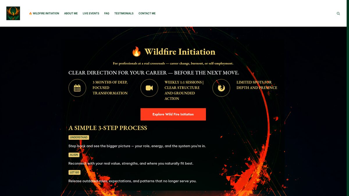Flow of Wild Fire website preview