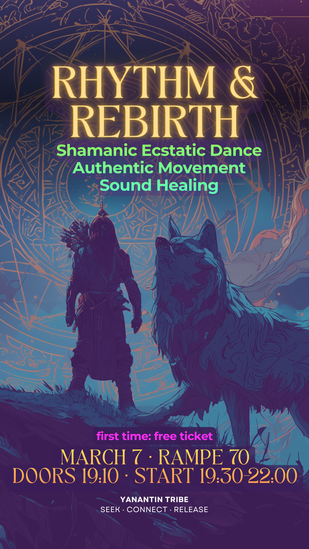 Rhythm & Rebirth flyer design