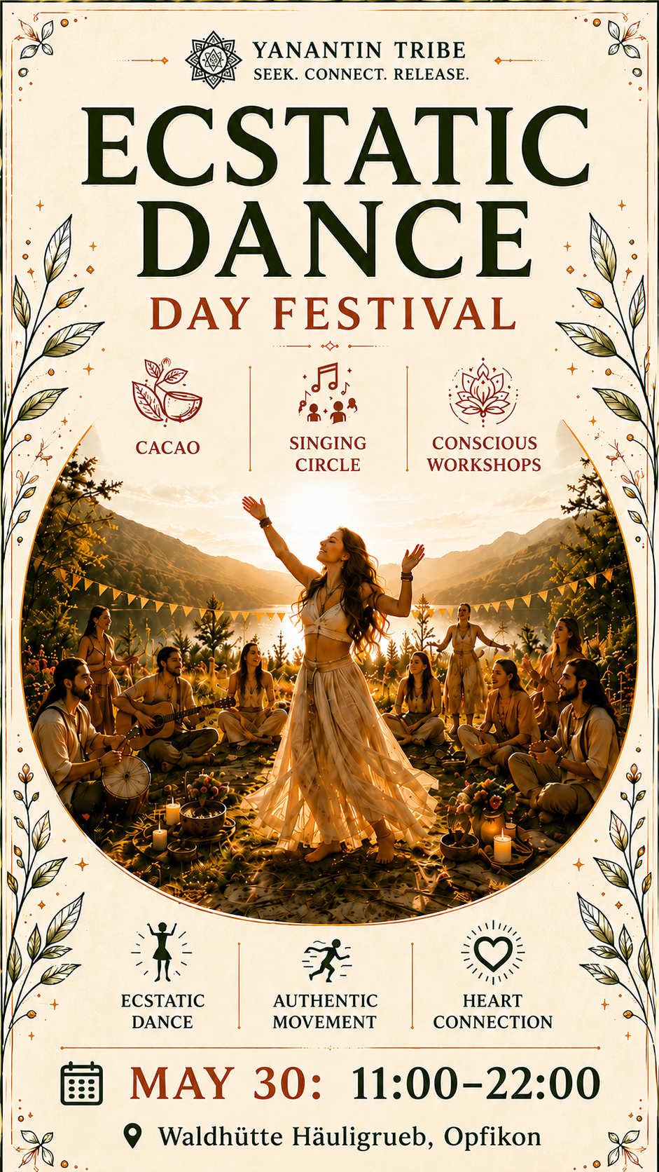 Ecstatic Dance Day Festival flyer design