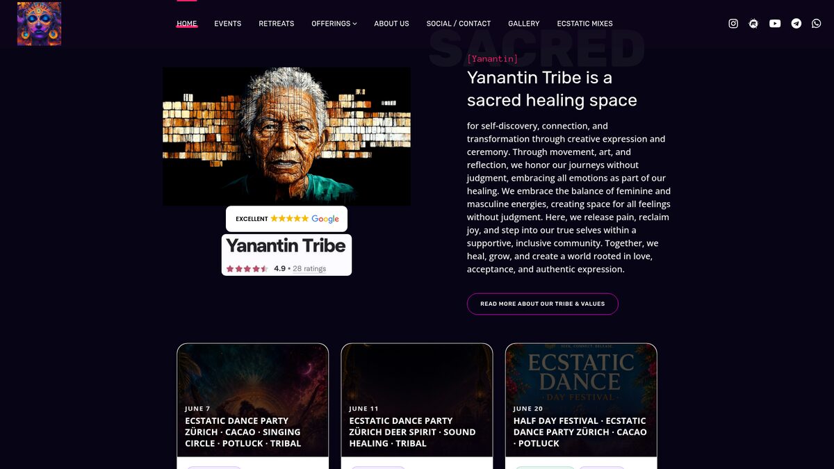 Yanantin Tribe website preview